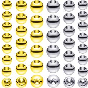 lot 32164 image: Canlierr  Memory Wire End Caps 3mm 4mm 5mm Stainless Steel Cord End Caps Half Drilled Beads for Earrings Necklace Bracelet Jewelry Making DIY Crafts(Gold, Silver) - Retail $10