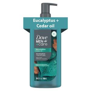 lot 41606 image: DOVE MEN Moisturizing Body Wash  #1 Dermatologist Body Wash for Men, Sulfate Free, Paraben Free, & Dye Free  Eucalyptus  Cedar Oil, 26oz - Retail $11