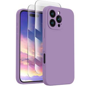 lot 41607 image: FireNova Designed for iPhone 16 Pro Case, Silicone Upgraded Camera Protection Phone Case, Soft Anti-Scratch Microfiber Lining Inside, 2024, Light Purple - Retail $16