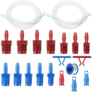 lot 41615 image: Enhon Master Cylinder Bleeder Kit Replacement for 13911, 22 In Clear Hose, Clip, SAE and Metric Fittings Universal Fit, Complete Brake Bleeder Kit with PTFE Tape - Retail $9