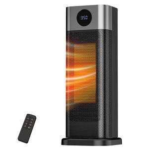 lot 43832 image: Sendowtek Indoor Space Heater with Remote, 1500W Portable 15.5 Tall Digital Thermostat 70° Oscillation, 12H Timer 3 Level Temp, Tip-over Protection Electric Fan Heater for Home Office Desk Bedroom - Retail $46