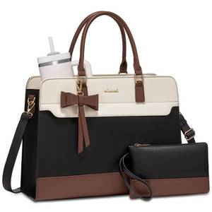 lot 43845 image: LOVEVOOK Laptop Tote Bag for Women,Leather Work Bag, Waterproof Business Teacher Bag,Large Computer Handbag Purse Briefcase,Office Gifts for Women - Retail $40