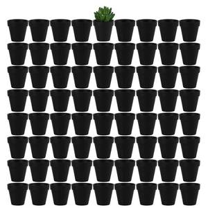 lot 48673 image: Yishang 72 pcs Small Mini Black Clay Pots, 2.5 Terracotta Pot Clay Ceramic Pottery Planter,Cactus Flower Terra Cotta Pots,Succulents Nursery Pots,with Drainage Hole,Great for Crafts,Wedding Favor - Retail $40