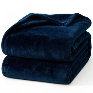 lot 48710 image: Hansleep Fleece Navy Blue Full Blanket, Super Soft Flannel Fuzzy Plush Cozy Blanket for All Seasons, Navy Blue, Full 84x90 Inches - Retail $22