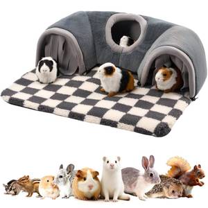 lot 48711 image: Avont Guinea Pig Hideout Tunnel, Large Hideaway Play Tube Toys Mat for Small Animal Dwarf Rabbits Bunny Chinchillas Hamsters Hedgehogs Ferrets Bearded Dragons and Rats -Grey - Retail $24