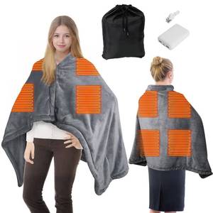 lot 48713 image: KMANDLU Cordless Heated Blanket with 10000mAh Power Bank, USB Battery Operated Electric Blanket, 3 Heat Settings, Portable Warm Throw for Home, Office, Outdoor-Grey - Retail $50