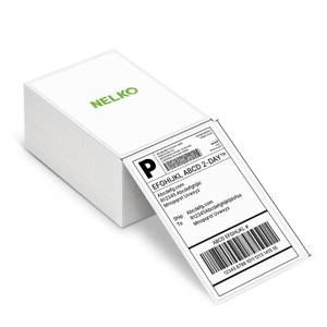 lot 48721 image: Nelko Genuine 4x6 Direct Thermal Shipping Label (Pack of 500 Fan-Fold Labels), 4x6 Thermal Labels for Nelko PL70E Shipping Label Printer, Perforated and Strong Adhesive, Commercial Grade - Retail $23