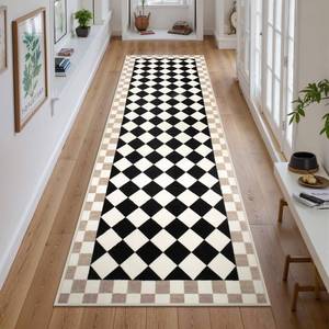 lot 48740 image: Morebes Checkered Rug Runner for Kitchen, 2x7 Black Washable Runner Rug for Hallway Non-Slip, Checkerboard Soft Indoor Bedroom Carpet Runners for Entryway Bathroom Nursery - Retail $45