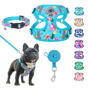 lot 48748 image: BEAUTYZOO Step in Dog Harness Collar and Leash Set for Small Medium Large Dogs, No Pull No Choke Puppy Harness, Soft Mesh Reflective Pet Padded Vest Adjustable for Doggie Girl or Boy,French Bulldog