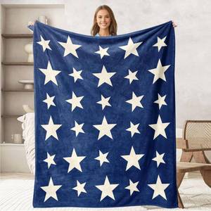lot 51146 image: keepitcozi Patriotic Throw Gifts for Women Men, American Star Patriotic Throw Blanket, July 4th Blankets, Flannel Soft Blanket for Bed Couch 50x60