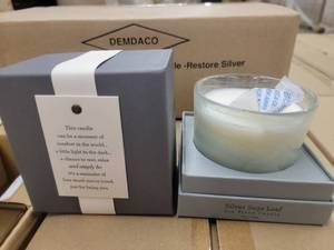 lot 53504 image: 252 count of Demdaco Silver Sage Leaf Giving Candles
