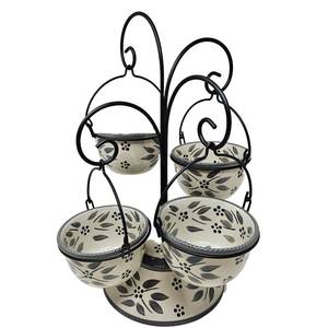 lot 60767 image: 43 count  of New Temptations Floral Lace Ramekin Tree With Ramekins (Grey)