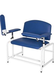 lot 20647 image: COOLWAVE Extra Thick Padded Bariatric Phlebotomy Chair with Arms Blue - Retail $359