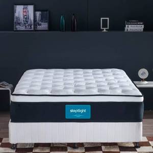 lot 20665 image: Queen Mattress, 12 Inches Pillow Top Hybrid Queen Mattress in a Bag, Memory Foam Pocket Spring Bed for Medium Firm Support - Retail $389