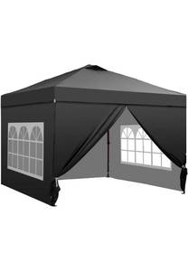 lot 20710 image: 12x12 Pop up Tent with Sidewalls, Heavy Duty Commercial Instant Shelter, Quick Setup Black - Retail $269