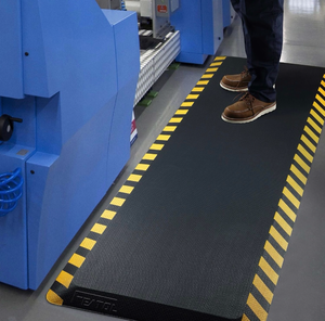lot 20724 image: FEATOL Anti Fatigue Mat Industrial, Ergonomic Standing Floor Mat for Work for Stand -Safety Support for Leg & Back Pain(Yellow Border, 24 x 70, 1PC) - Retail $99