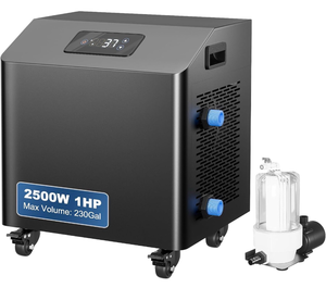 lot 20731 image: Ice Bath Water Chiller for Cold Plunge Tubs, 1HP Upgraded Cold Plunge Chiller with External Filter & Pump, Submersible Pump, Insulated Hoses, 110V Cooling Chiller for for Cold Therapy Recovery - Retail $899