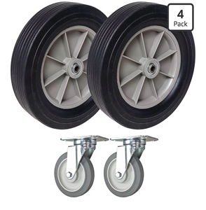 lot 20756 image: SES Brand 12 Wheels and 5 Caster Replacements  Compatible with Rubbermaid Tilt Truck Models 9T15 and 9T16 - Retail $105