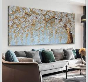 lot 20757 image: Suconvng Large Wall Art For Living Room Prints Home Wall Decor Modern Canvas Art Wall Decor 35 X 70 Inches Elegant Flower White Wall Art Picture For Bedroom Office Artwork - Retail $285