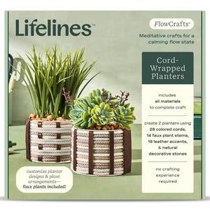 lot 1026 image: Lifelines FlowCrafts- Cord-Wrapped Planters - Retail $20