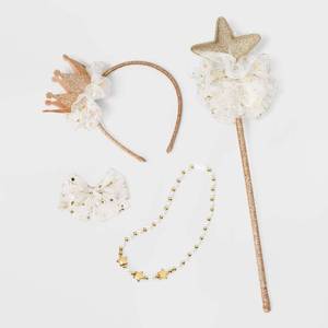 lot 1030 image: Toddler Crown & Wand Dress Up Set - Cat & Jack Solid Pattern, Travel Accessory Set, One Size - Retail $10