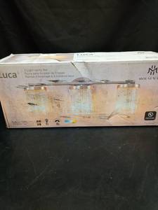 lot 1045 image: Luca 3 Light Vanity Bar LED Bathroom Fixture by Housemark  - Retail $45