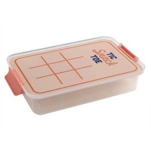 lot 1076 image: Set os 2 - Farberware Snacklebox Tic Snack Toe Coral - Retail $10