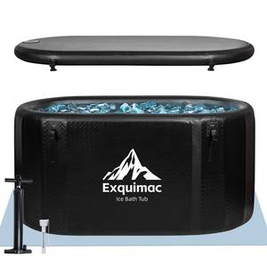 lot 1085 image: Ipoc similar to Ice Bath Tub, 216 Gallon Inflatable Cold Plunge Tub with Thermometer and Water-Absorbent Mat, Portable Bath Tub for Outdoor & Indoor Recovery, 60x36x28 - Retail $400
