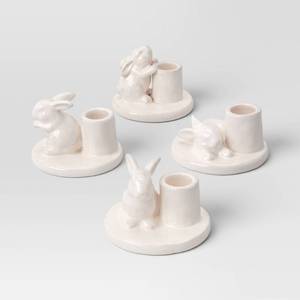 lot 1104 image: 4pk Easter Bunny Taper Holders - Threshold - Retail $15