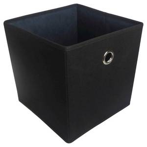 lot 1107 image: (3) 11 Fabric Cube Storage Bin Black - Room Essentials - Retail $18