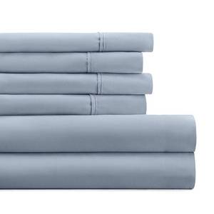lot 1112 image: Noble Linens 4 Piece Light Blue Solid Microfiber Bed Sheet Set For Twin Extra Long Size Bedding - Retail $26