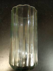 lot 1145 image: Clear Glass Ribbed Vase - Retail $15