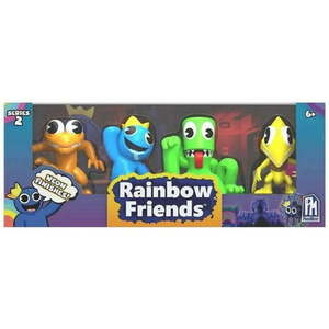 lot 1190 image: Rainbow Friends Series 2 Orange  Blue  Green & Yellow Figure 4-Pack (Neon Finishes) - Retail $28