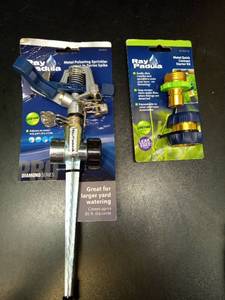 lot 1236 image: Ray Padula Metal Pulsating Sprinkler - Zinc Spike A metal quick starter kit - Retail $18
