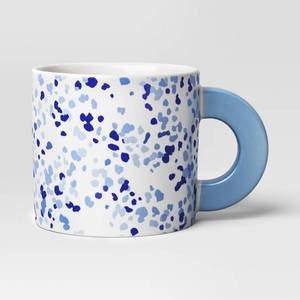 lot 1266 image: (2) 16oz Stoneware Splatter Mug Blue - Room Essentials - Retail $20