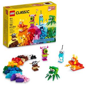 lot 1276 image: LEGO Classic Creative Monsters 11017 Building Toy Set, Includes 5 Monster Toy Mini Build Ideas to Inspire Creative Play for Kids Ages 4 and Up, Fun Gift for Halloween - Retail $20
