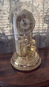 Rhythm Quartz Anniversary Clock with Glass Dome - Retail: $45