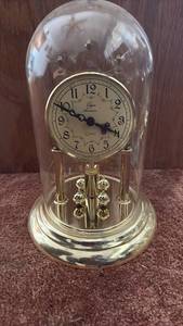 lot 60615 image: Elgin American Quartz Anniversary Clock with Glass Dome - Retail $25