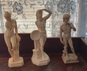 lot 60632 image: Set of Three Classical Male Figurines - Retail $25