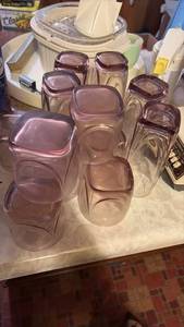 lot 60650 image: Set of Purple Tinted Drinking Glasses (Multiple Pieces)  - Retail $15