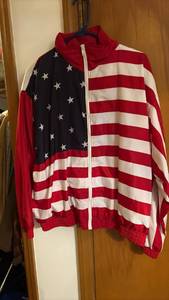 lot 60656 image: American Flag Zip-Up Windbreaker - Retail $15