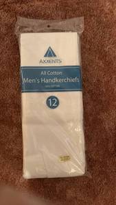 lot 60666 image: Axxents All Cotton Mens Handkerchiefs 12-Pack - Retail $8