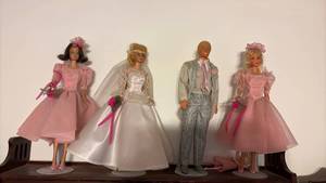 lot 60674 image: Barbie and Ken Wedding Party Doll Set with Formal Attire - Retail $25