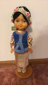lot 60685 image: Traditional Folk Costume Doll with Floral Headpiece - Retail $25