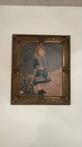 lot 60696 image: Framed Victorian Child Portrait Print in Ornate Gold Frame - Retail $25
