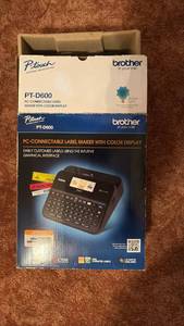 lot 60704 image: Brother P-Touch PT-D600 Label Maker with Color Display - Retail $45