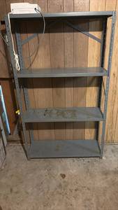 lot 60738 image: Heavy Duty Metal Storage Shelving Unit with 4 Shelves - Retail $45