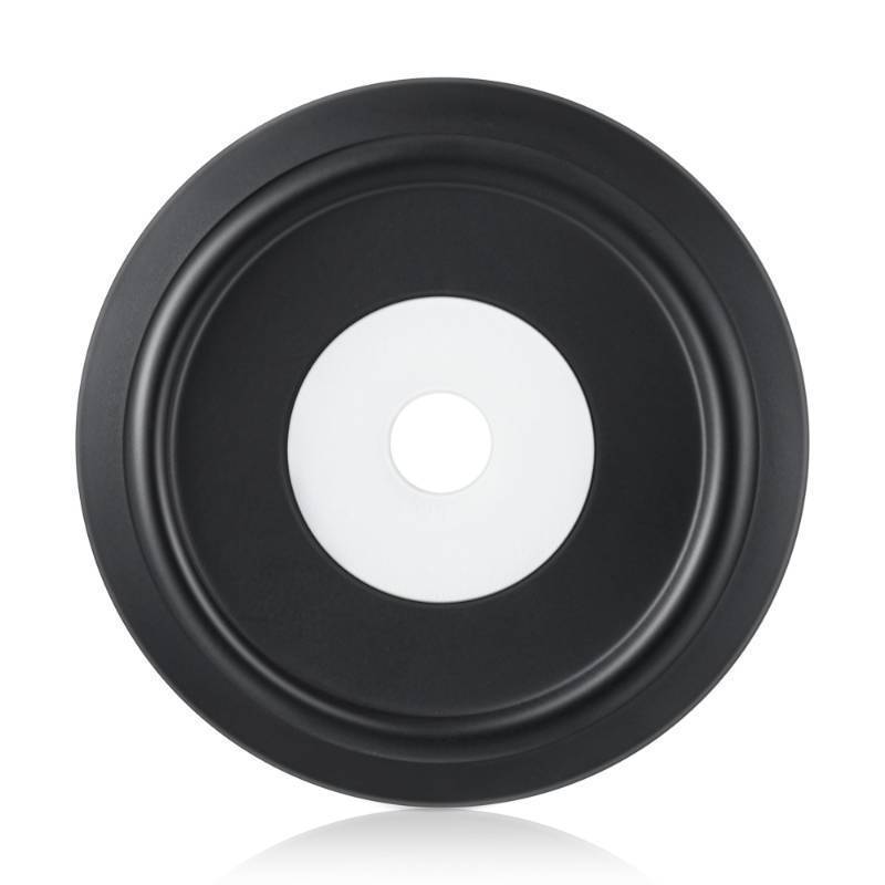 lot 26283 image: Metal Tub Spout Cover Ring, Bathroom Faucet Remodeling Wall Plate with Foam Gasket, 1-12 Inch ID and 3-58 Inch OD (Matte Black) - Retail $10