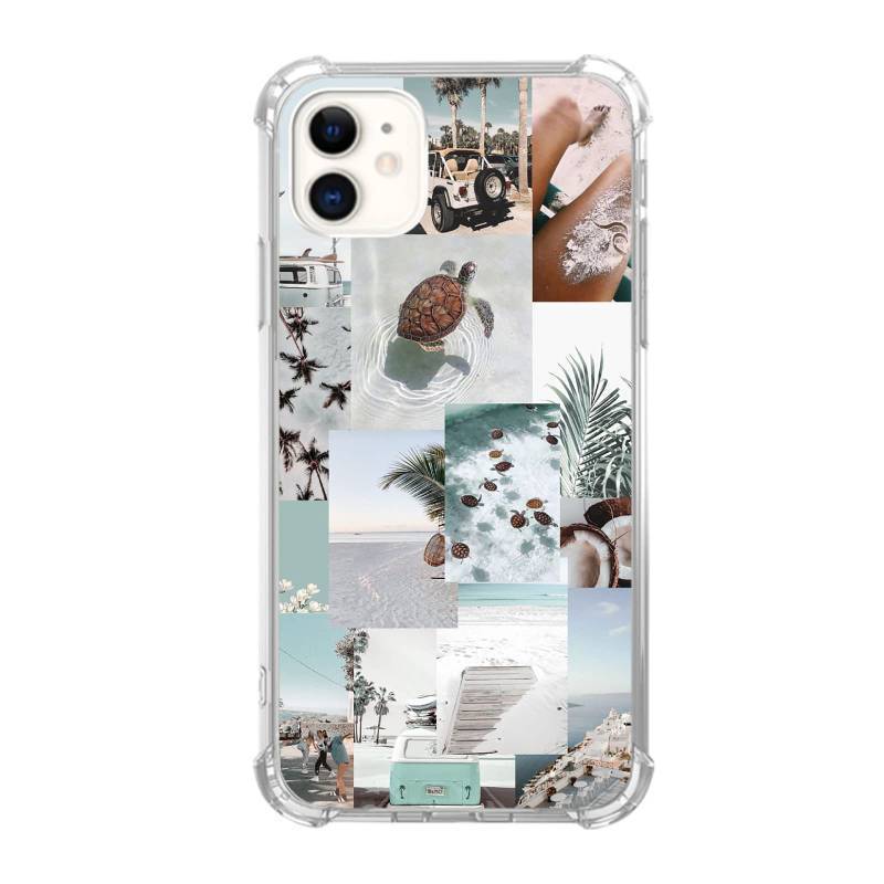 lot 26349 image: Turtle Aesthetic Collage Case Compatible with iPhone 12 and iPhone 12 Pro, Pastel Summer Vibe Beach Ocean Case for iPhone 12 and iPhone 12 Pro for Teens Men and Women, Cool TPU Bumper Phone Case Cover - Retail $14