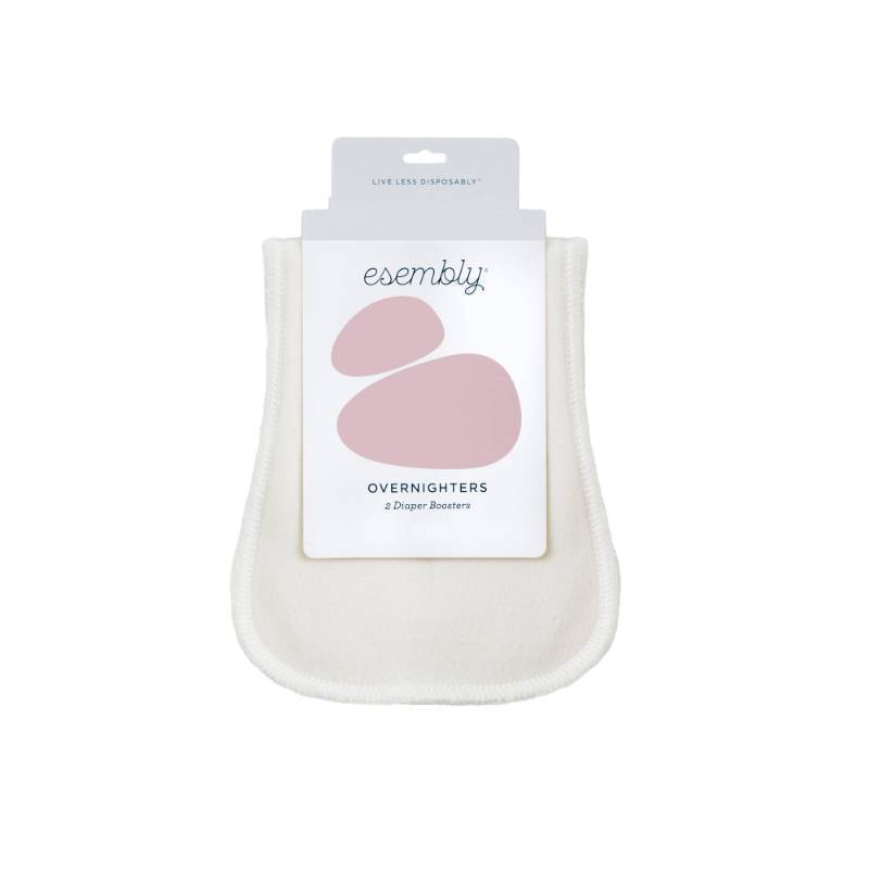 lot 26353 image: Organic Cotton Cloth Diaper Booster Inserts with Stay-Dry Fleece Reusable Nighttime Absorbency Doublers for Heavy Wetters One Size, Pack of 2 - Retail $14